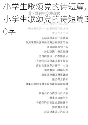 小学生歌颂党的诗短篇,小学生歌颂党的诗短篇30字-第2张图片-二喜范文网