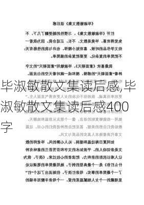 毕淑敏散文集读后感,毕淑敏散文集读后感400字-第1张图片-二喜范文网