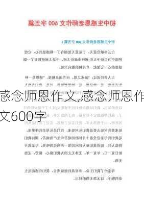 感念师恩作文,感念师恩作文600字