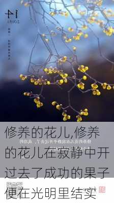 修养的花儿,修养的花儿在寂静中开过去了成功的果子便在光明里结实-第2张图片-二喜范文网