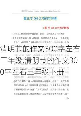 清明节的作文300字左右三年级,清明节的作文300字左右三年级下册-第3张图片-二喜范文网