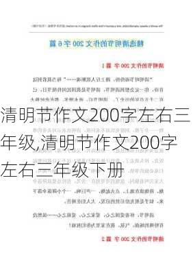 清明节作文200字左右三年级,清明节作文200字左右三年级下册-第1张图片-二喜范文网