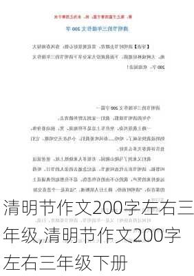 清明节作文200字左右三年级,清明节作文200字左右三年级下册-第2张图片-二喜范文网