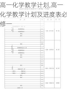 高一化学教学计划,高一化学教学计划及进度表必修一