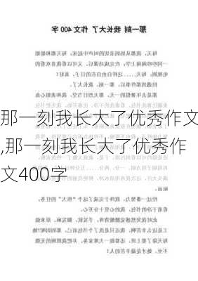 那一刻我长大了优秀作文,那一刻我长大了优秀作文400字-第2张图片-二喜范文网