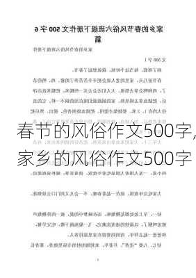 春节的风俗作文500字,家乡的风俗作文500字-第3张图片-二喜范文网