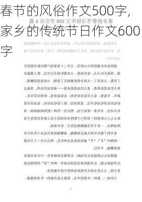 春节的风俗作文500字,家乡的传统节日作文600字-第2张图片-二喜范文网