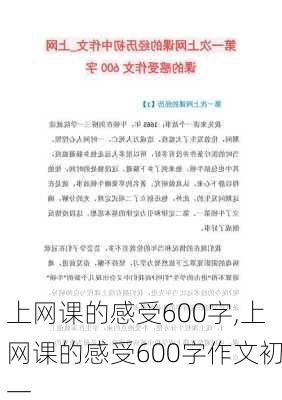 上网课的感受600字,上网课的感受600字作文初一-第2张图片-二喜范文网