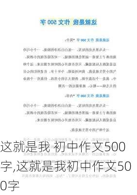 这就是我 初中作文500字,这就是我初中作文500字-第1张图片-二喜范文网