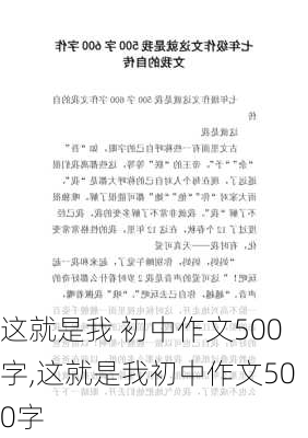 这就是我 初中作文500字,这就是我初中作文500字-第3张图片-二喜范文网