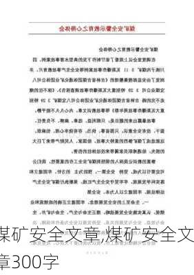 煤矿安全文章,煤矿安全文章300字-第3张图片-二喜范文网