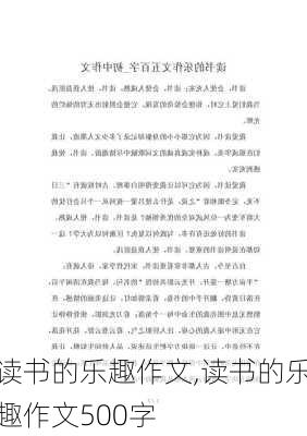 读书的乐趣作文,读书的乐趣作文500字-第1张图片-二喜范文网