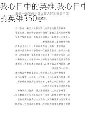 我心目中的英雄,我心目中的英雄350字-第1张图片-二喜范文网