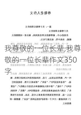 我尊敬的一位长辈,我尊敬的一位长辈作文350字