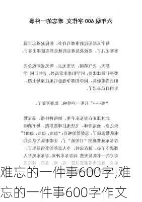 难忘的一件事600字,难忘的一件事600字作文-第2张图片-二喜范文网