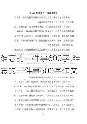 难忘的一件事600字,难忘的一件事600字作文