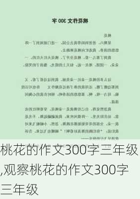 桃花的作文300字三年级,观察桃花的作文300字三年级-第2张图片-二喜范文网