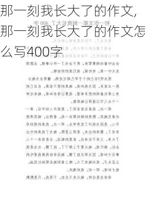 那一刻我长大了的作文,那一刻我长大了的作文怎么写400字-第2张图片-二喜范文网