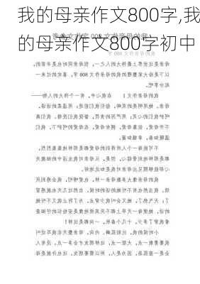 我的母亲作文800字,我的母亲作文800字初中-第2张图片-二喜范文网