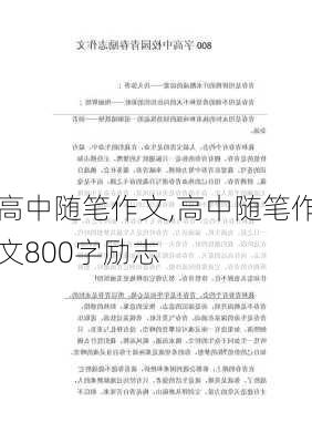 高中随笔作文,高中随笔作文800字励志-第2张图片-二喜范文网