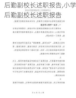 后勤副校长述职报告,小学后勤副校长述职报告-第2张图片-二喜范文网