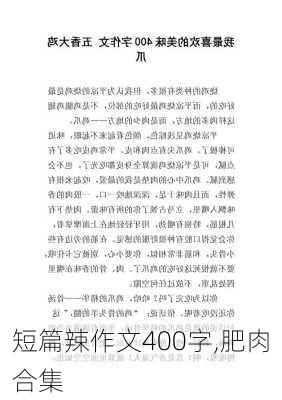 短篇辣作文400字,肥肉合集-第3张图片-二喜范文网