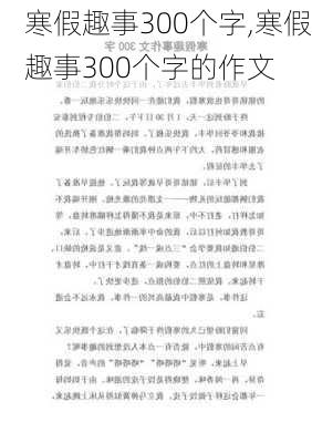 寒假趣事300个字,寒假趣事300个字的作文-第1张图片-二喜范文网