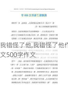 我错怪了他,我错怪了他作文500字作文-第2张图片-二喜范文网