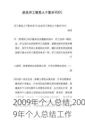 2009年个人总结,2009年个人总结工作-第1张图片-二喜范文网