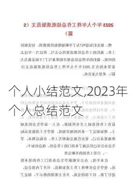 个人小结范文,2023年个人总结范文-第1张图片-二喜范文网