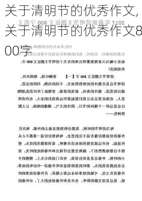 关于清明节的优秀作文,关于清明节的优秀作文800字-第1张图片-二喜范文网