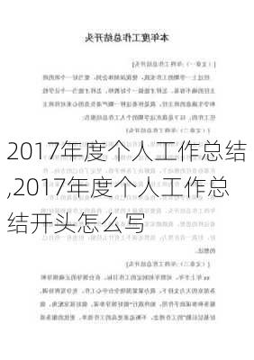 2017年度个人工作总结,2017年度个人工作总结开头怎么写-第2张图片-二喜范文网