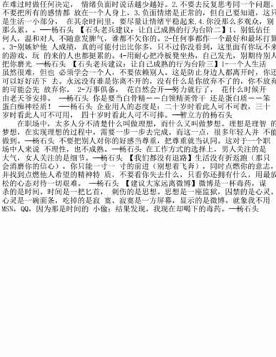 杨石头经典语录,杨石头经典语录100句-第1张图片-二喜范文网