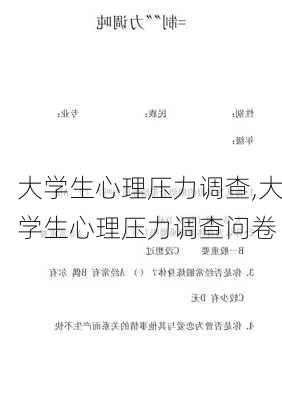 大学生心理压力调查,大学生心理压力调查问卷