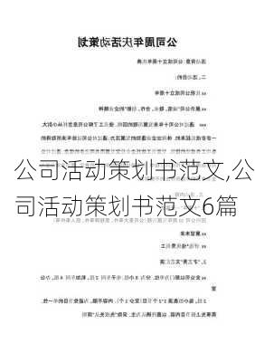 公司活动策划书范文,公司活动策划书范文6篇-第2张图片-二喜范文网