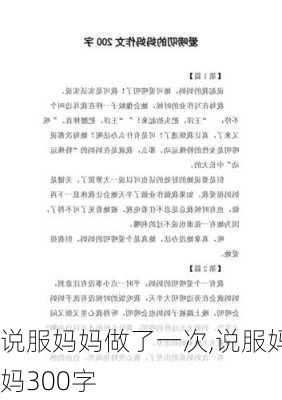 说服妈妈做了一次,说服妈妈300字-第2张图片-二喜范文网