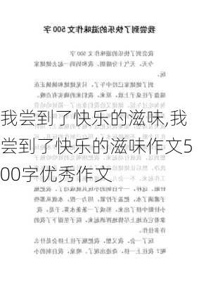 我尝到了快乐的滋味,我尝到了快乐的滋味作文500字优秀作文-第2张图片-二喜范文网