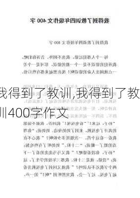 我得到了教训,我得到了教训400字作文-第2张图片-二喜范文网