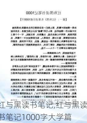 红与黑读书笔记,红与黑读书笔记1000字大学篇-第2张图片-二喜范文网