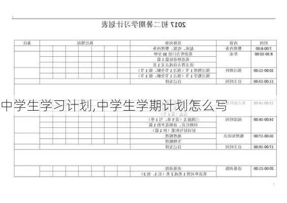 中学生学习计划,中学生学期计划怎么写-第1张图片-二喜范文网