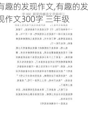 有趣的发现作文,有趣的发现作文300字 三年级-第1张图片-二喜范文网