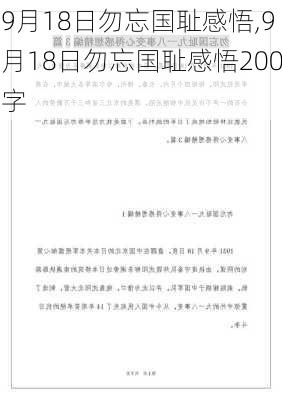 9月18日勿忘国耻感悟,9月18日勿忘国耻感悟200字-第1张图片-二喜范文网