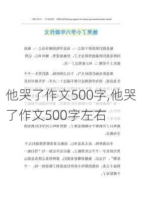 他哭了作文500字,他哭了作文500字左右-第2张图片-二喜范文网