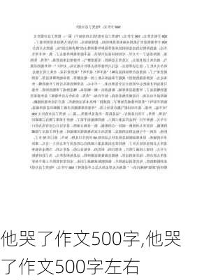 他哭了作文500字,他哭了作文500字左右-第3张图片-二喜范文网