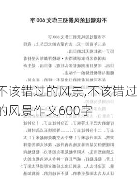 不该错过的风景,不该错过的风景作文600字-第1张图片-二喜范文网