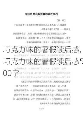 巧克力味的暑假读后感,巧克力味的暑假读后感500字-第1张图片-二喜范文网