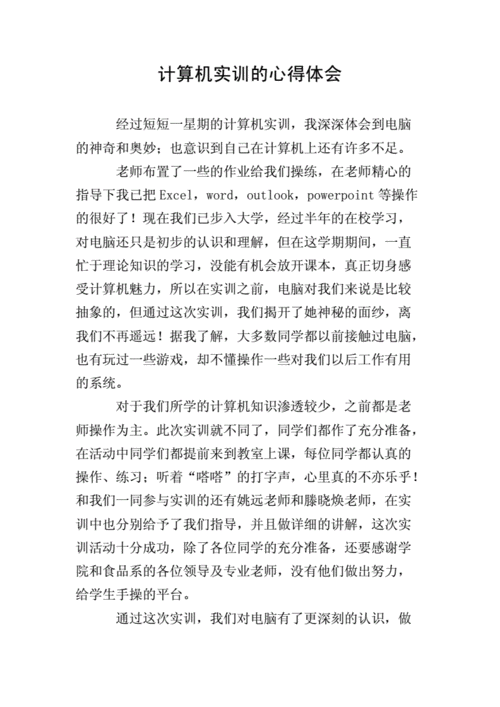 计算机实训总结,计算机实训总结与体会-第1张图片-二喜范文网