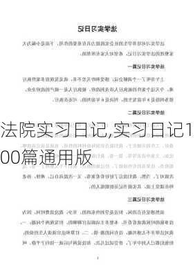 法院实习日记,实习日记100篇通用版-第3张图片-二喜范文网