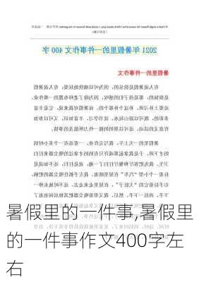 暑假里的一件事,暑假里的一件事作文400字左右-第2张图片-二喜范文网