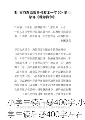 小学生读后感400字,小学生读后感400字左右-第1张图片-二喜范文网